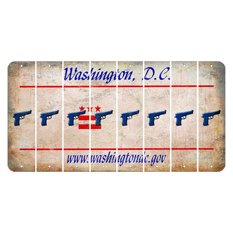 Washington DC.gov Cut License Plate Strips (Set of 8) Handgun