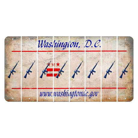 Washington DC.gov Cut License Plate Strips (Set of 8) Rifle