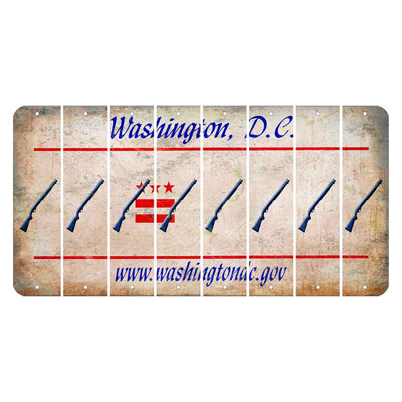 Washington DC.gov Cut License Plate Strips (Set of 8) Shotgun