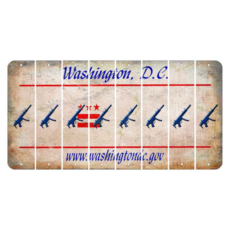 Washington DC.gov Cut License Plate Strips (Set of 8) Submachine Gun