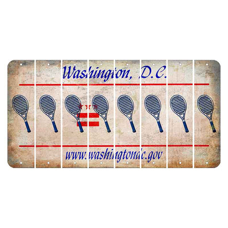 Washington DC.gov Cut License Plate Strips (Set of 8) Tennis Racket