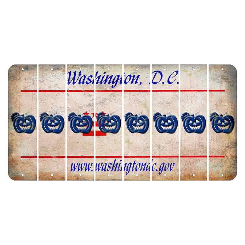 Washington DC.gov Cut License Plate Strips (Set of 8) Pumpkin