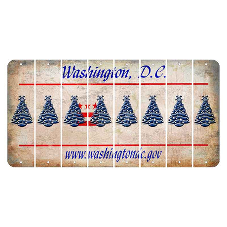 Washington DC.gov Cut License Plate Strips (Set of 8) Christmas Tree