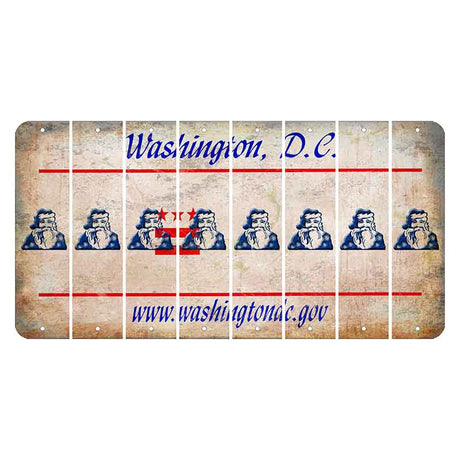 Washington DC.gov Cut License Plate Strips (Set of 8) Santa Claus