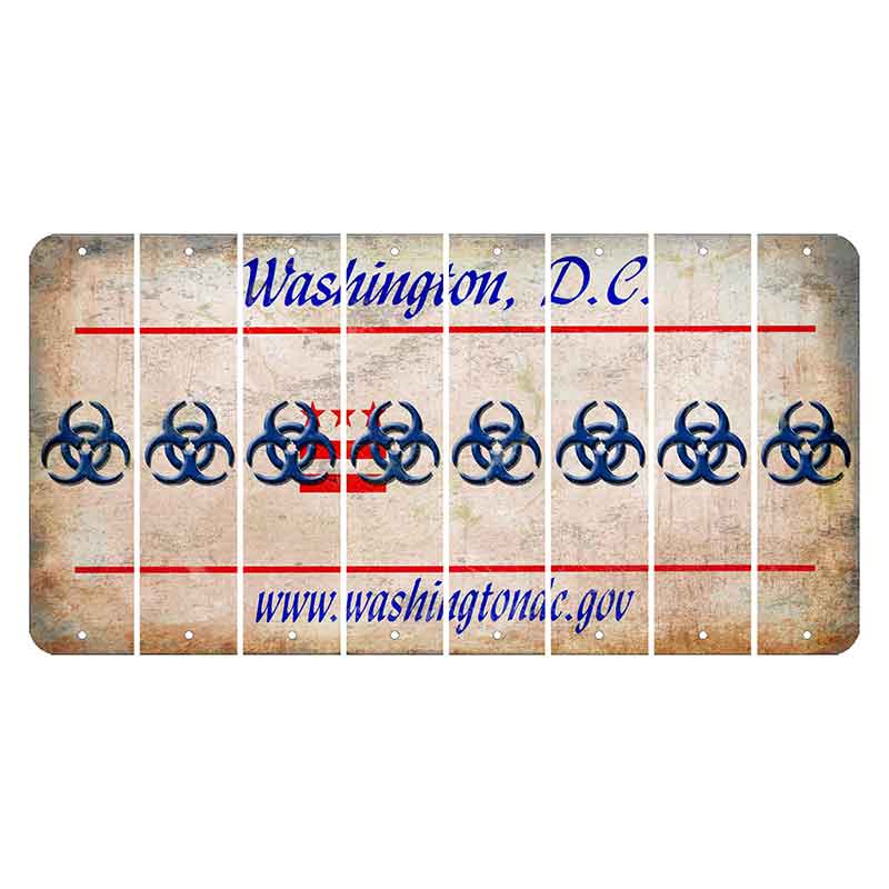 Washington DC.gov Cut License Plate Strips (Set of 8) Radioactive