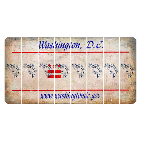 Washington DC.gov Cut License Plate Strips (Set of 8) Fish