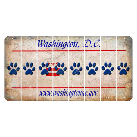 Washington DC.gov Cut License Plate Strips (Set of 8) Dog Paw