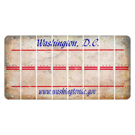 Washington DC.gov Cut License Plate Strips (Set of 8) State Flag