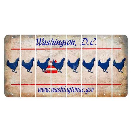 Washington DC.gov Cut License Plate Strips (Set of 8) Chicken