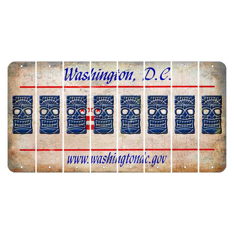 Washington DC.gov Cut License Plate Strips (Set of 8) Tiki