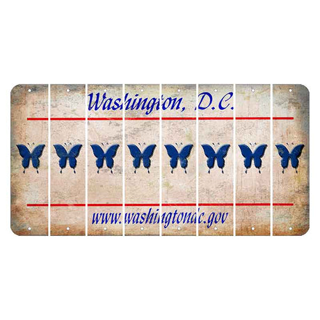 Washington DC.gov Cut License Plate Strips (Set of 8) Butterfly