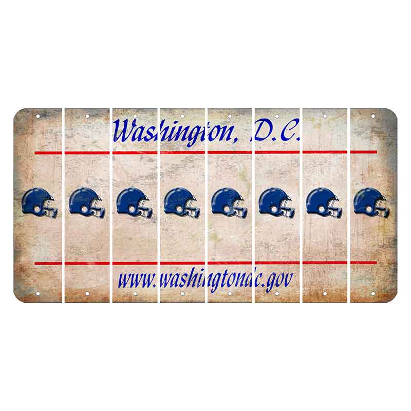 Washington DC.gov Cut License Plate Strips (Set of 8) Football Helmet