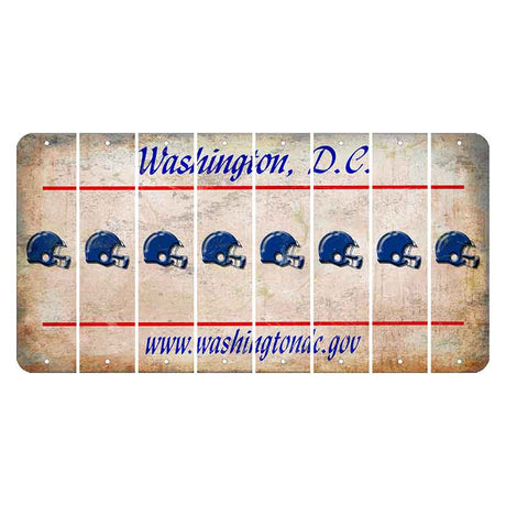 Washington DC.gov Cut License Plate Strips (Set of 8) Football Helmet