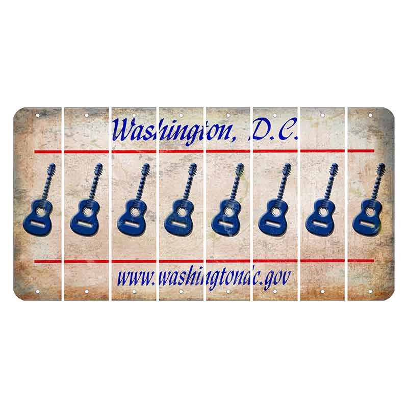 Washington DC.gov Cut License Plate Strips (Set of 8) Guitar