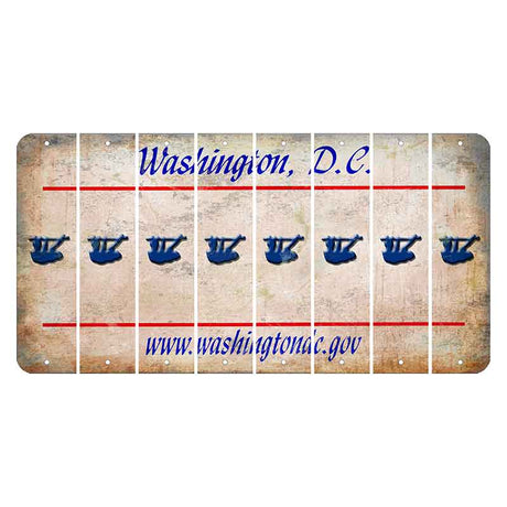 Washington DC.gov Cut License Plate Strips (Set of 8) Sloth