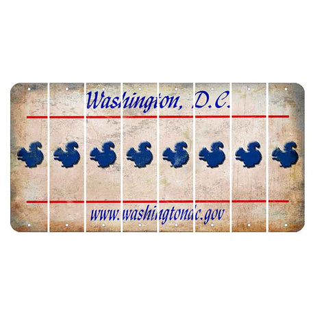 Washington DC.gov Cut License Plate Strips (Set of 8) Squirrel