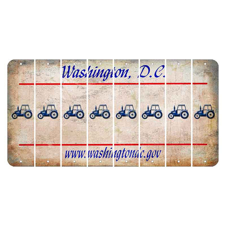 Washington DC.gov Cut License Plate Strips (Set of 8) Tractor