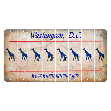 Washington DC.gov Cut License Plate Strips (Set of 8) Giraffe