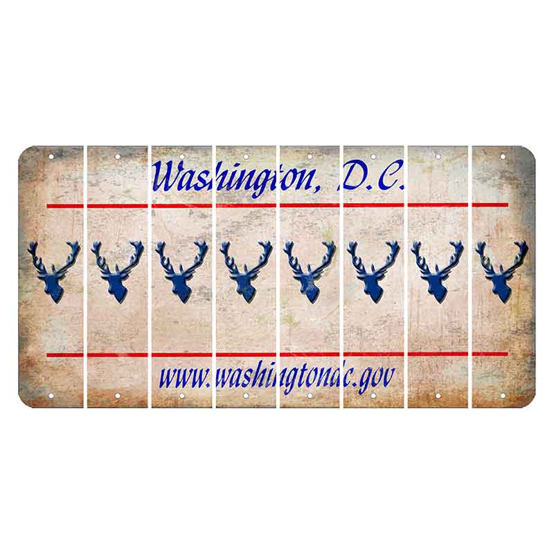 Washington DC.gov Cut License Plate Strips (Set of 8) Elk