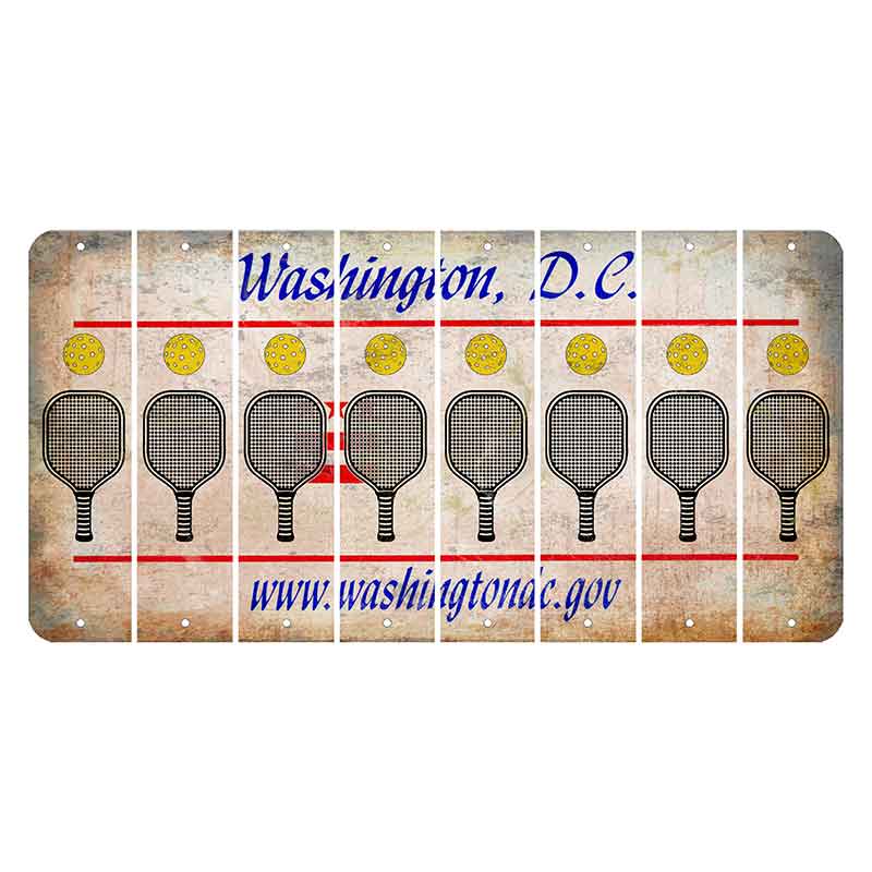 Washington DC.gov Cut License Plate Strips (Set of 8) Pickleball