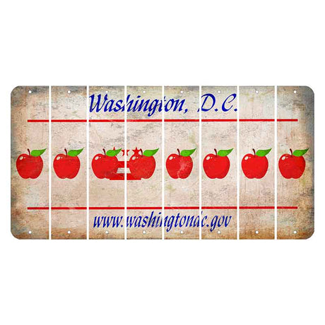 Washington DC.gov Cut License Plate Strips (Set of 8) Apple