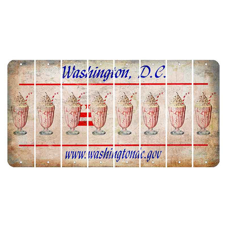 Washington DC.gov Cut License Plate Strips (Set of 8) Milkshake