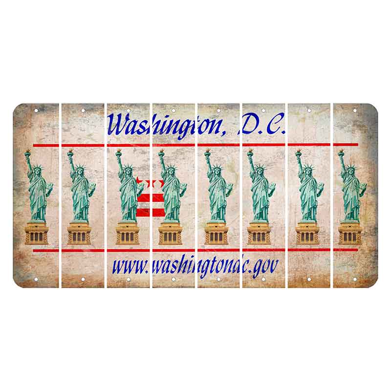 Washington DC.gov Cut License Plate Strips (Set of 8) Statue of Liberty