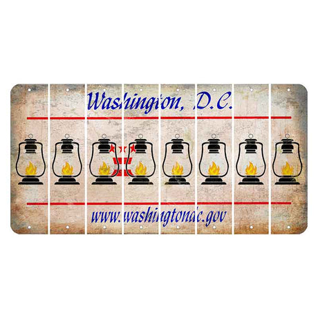 Washington DC.gov Cut License Plate Strips (Set of 8) Lantern