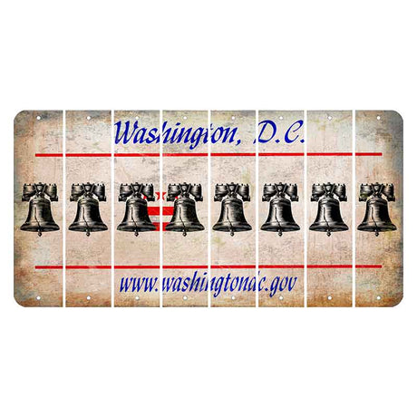 Washington DC.gov Cut License Plate Strips (Set of 8) Liberty Bell