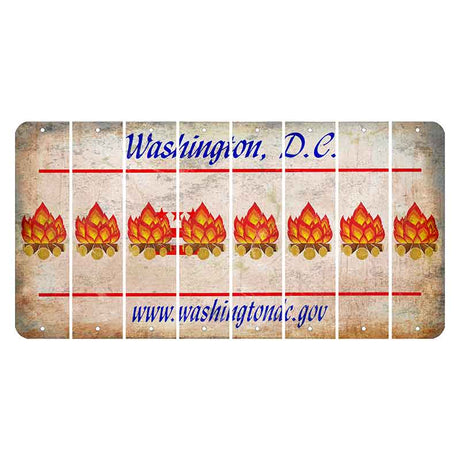 Washington DC.gov Cut License Plate Strips (Set of 8) Campfire