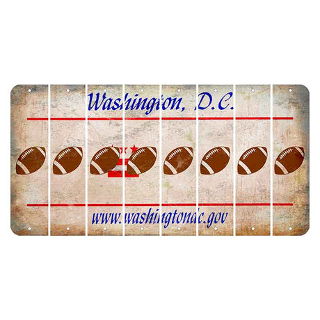 Washington DC.gov Cut License Plate Strips (Set of 8) Football