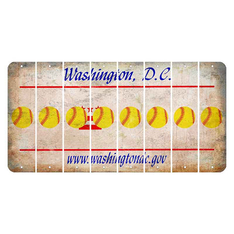 Washington DC.gov Cut License Plate Strips (Set of 8) Softball