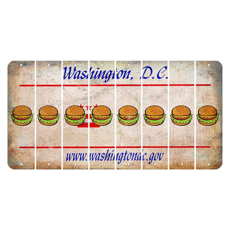 Washington DC.gov Cut License Plate Strips (Set of 8) Hamburger