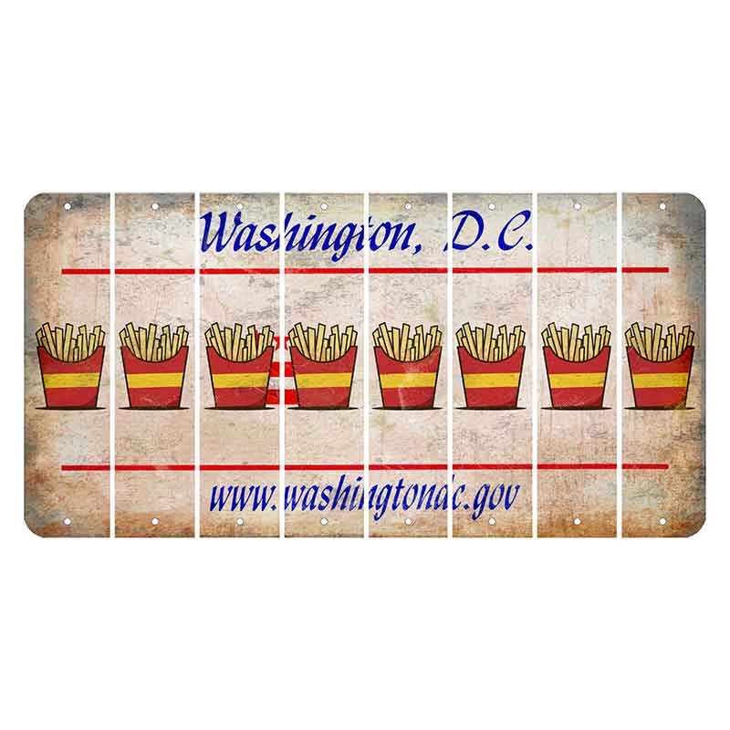 Washington DC.gov Cut License Plate Strips (Set of 8) French Fries