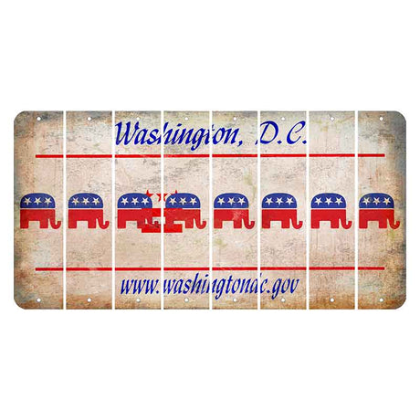 Washington DC.gov Cut License Plate Strips (Set of 8) Republican