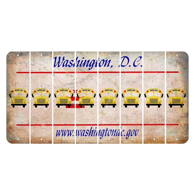 Washington DC.gov Cut License Plate Strips (Set of 8) School Bus