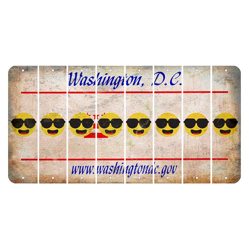 Washington DC.gov Cut License Plate Strips (Set of 8) Emoji - Shades