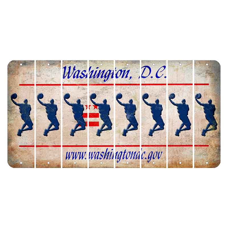 Washington DC.gov Cut License Plate Strips (Set of 8) Basketball Player