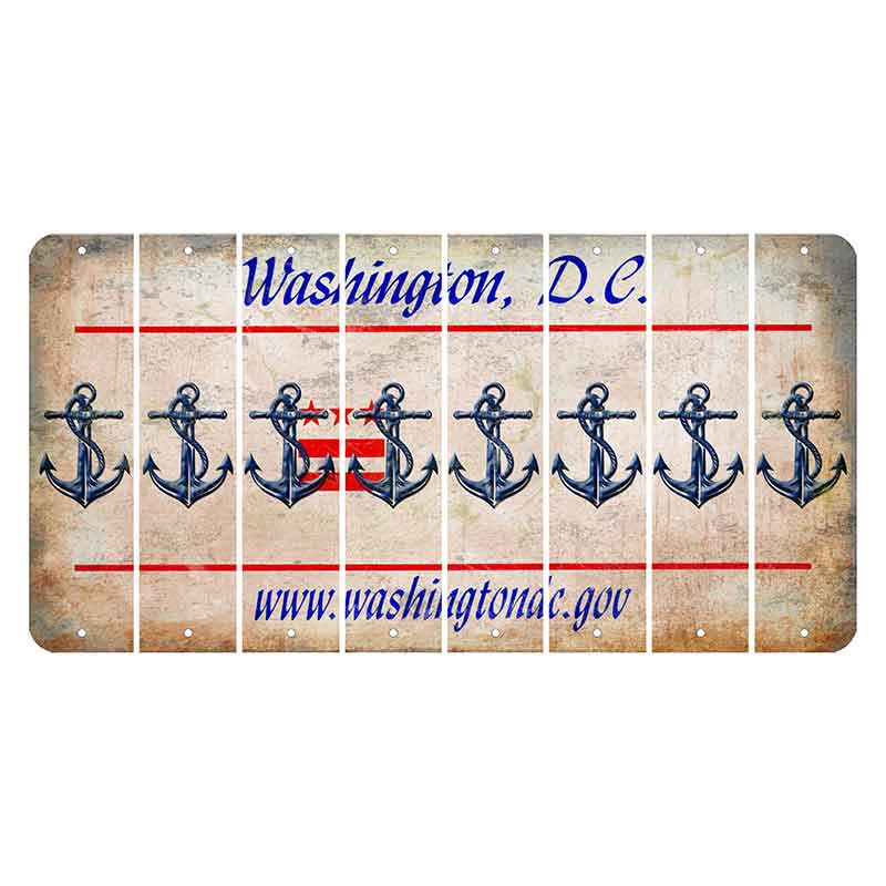 Washington DC.gov Cut License Plate Strips (Set of 8) Boat Anchor