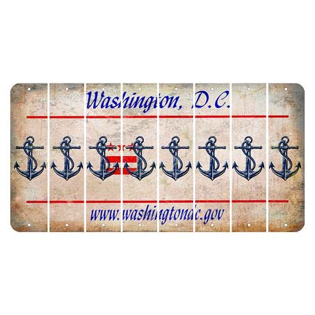 Washington DC.gov Cut License Plate Strips (Set of 8) Boat Anchor