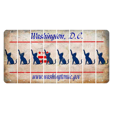 Washington DC.gov Cut License Plate Strips (Set of 8) Cat