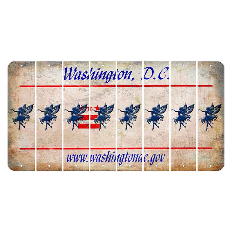 Washington DC.gov Cut License Plate Strips (Set of 8) Fairy