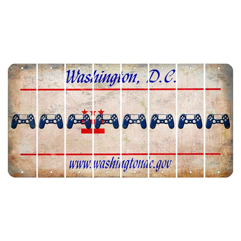 Washington DC.gov Cut License Plate Strips (Set of 8) PS Controller