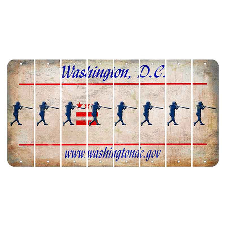 Washington DC.gov Cut License Plate Strips (Set of 8) Softball Batter