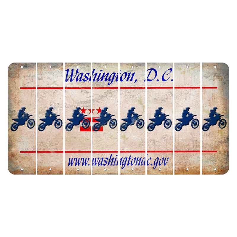 Washington DC.gov Cut License Plate Strips (Set of 8) Dirtbike Rider