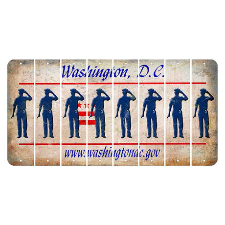 Washington DC.gov Cut License Plate Strips (Set of 8) Police Officer