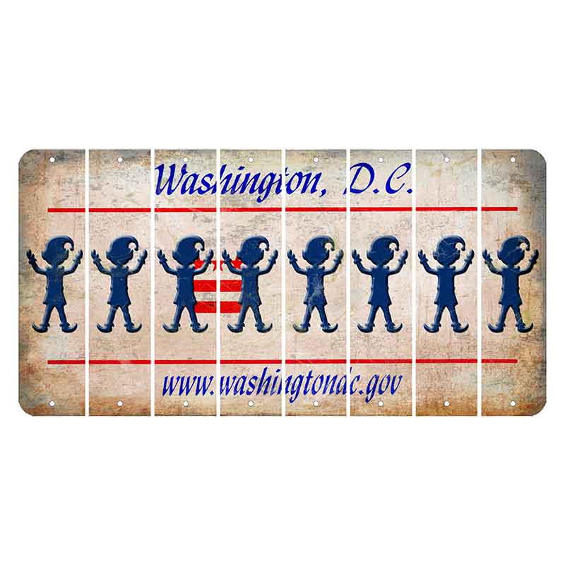 Washington DC.gov Cut License Plate Strips (Set of 8) Elf