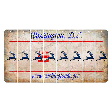 Washington DC.gov Cut License Plate Strips (Set of 8) Reindeer