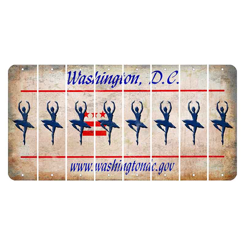 Washington DC.gov Cut License Plate Strips (Set of 8) Ballerina Dancer