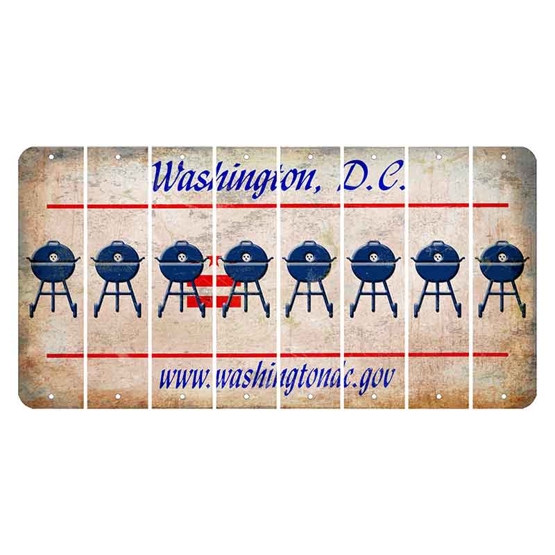 Washington DC.gov Cut License Plate Strips (Set of 8) Grill